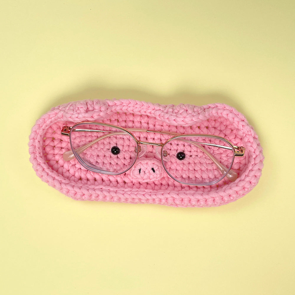 Pig and Bunny Glasses Organizer - Crochet Kit
