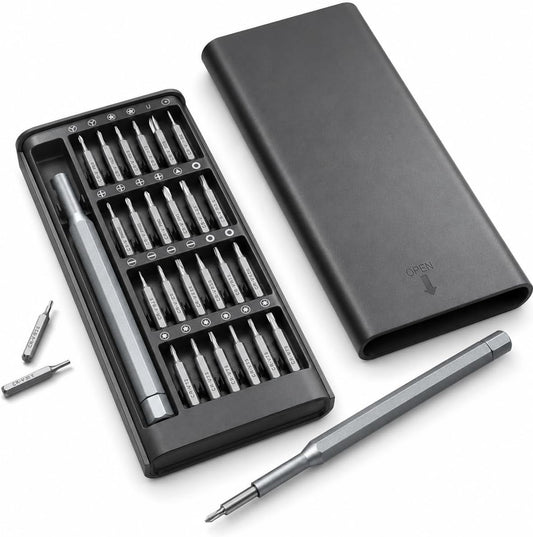 24-in-1 Professional Precision Magnetic Screwdriver Set, Small Screw Driver Set Kit for Fixing Electronics, Mini Tool Kits for Computer Repair, Phone, Watch, Laptop, PCs, Eyeglass- Alloy Tool Steel